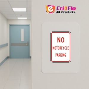 Indicator No Motorcycle Parking Sign, Sticker autocolant - Img 4