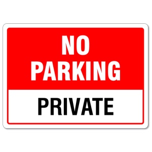 Indicator No parking private, Sticker autocolant