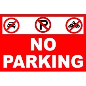 Indicator No Parking semn, Sticker autocolant