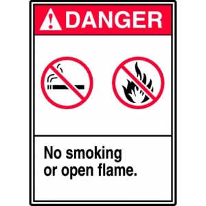Indicator No Smoking Or Open Flame, Sticker autocolant