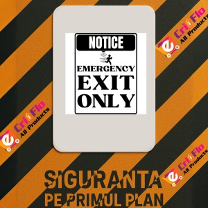 Indicator Notice emergency exit only sign, Sticker autocolant - Img 2