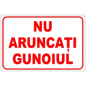 Indicator Nu aruncati gunoiul, Sticker autocolant