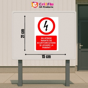 Indicator Nu atinge inainte de scurtcircuitare si legare la pamant indicator de interzicere, Sticker autocolant - Img 2