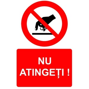 Indicator Nu atingeti indicator de interzicere, Sticker autocolant