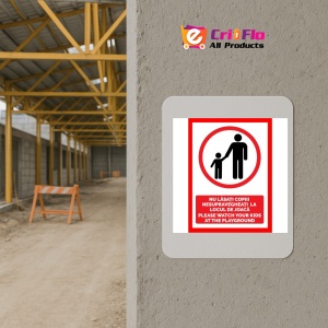Indicator Nu lasati copiii nesupravegheati la locul de joaca please wath your kids at the playground, Sticker autocolant - Img 5