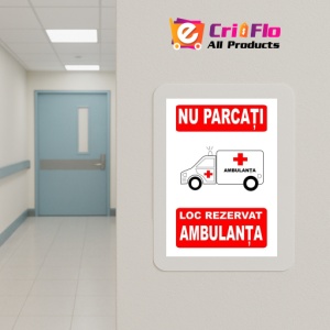 Indicator Nu parcati loc rezervat ambulanta PSI autoadeziv sticker autocolantSticker autocolant - Img 5