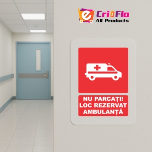 Indicator Nu parcati loc rezervat ambulanta, Sticker autocolant - Img 5