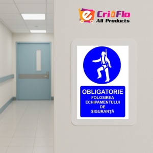 Indicator Obligatorie folosirea echipamentului de siguranta indicator de obligativitate, Sticker autocolant - Img 5