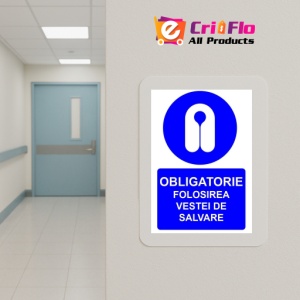 Indicator Obligatorie folosirea vestei de salvare indicator de obligativitate, Sticker autocolant - Img 5