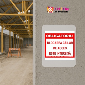Indicator Obligatoriu blocarea cailor de acces este interzisa, Sticker autocolant - Img 5