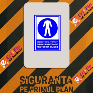 Indicator Obligatoriu purtati imbracamintea de protectia muncii, Sticker autocolant - Img 2