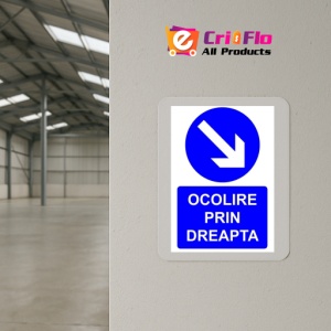 Indicator Ocolire prin dreapta indicator de obligativitate, Sticker autocolant - Img 4