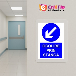 Indicator Ocolire prin stanga indicator de obligativitate, Sticker autocolant - Img 5