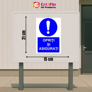 Indicator Opriti si asigurati indicator de obligativitate, Sticker autocolant - Img 2