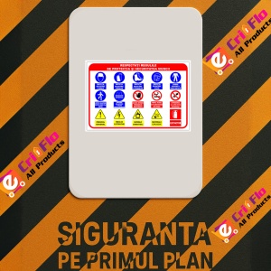 Indicator Panou pentru respectarea regulilor de protectia si securitatea muncii, Sticker autocolant - Img 2