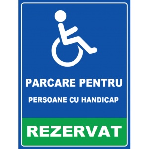 Indicator parcare pentru persoana cu handicap rezervat, Sticker autocolant