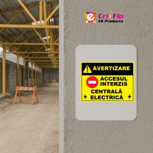Indicator Pentru accesul interzis centrala electrica, Sticker autocolant - Img 5