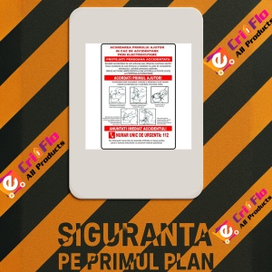 Indicator Pentru acordarea primului ajutor in caz de accidentare prin eletrocutare, Sticker autocolant - Img 2