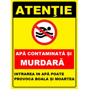 Indicator Pentru apa contaminata si murdara, Sticker autocolant