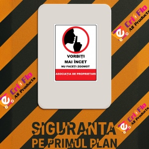 Indicator Pentru asociatia de proprietari vorbiti mai incet, Sticker autocolant - Img 2