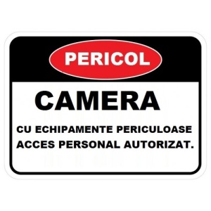 Indicator Pentru camera cu echipamente periculoase acces personal autorizat, Sticker autocolant