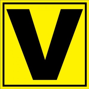 Indicator Pentru depozit litera V randul V si poarta V, Sticker autocolant