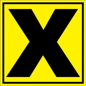Indicator Pentru depozit litera X randul X si poarta X, Sticker autocolant