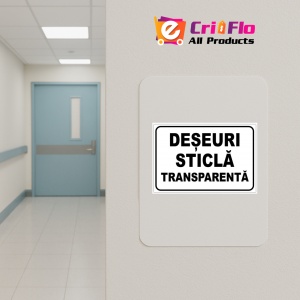 Indicator Pentru deseuri sticla transparenta, Sticker autocolant - Img 4