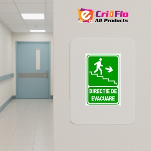 Indicator Pentru directie de urgenta scari dreapta in jos, Sticker autocolant - Img 4