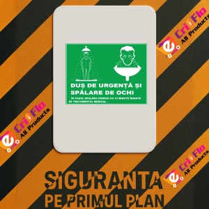 Indicator Pentru dus de urgenta si spalare de ochi, Sticker autocolant - Img 2