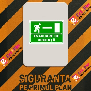 Indicator Pentru evacuare de urgenta cu directia in dreapta, Sticker autocolant - Img 2