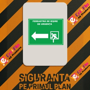 Indicator Pentru fereastra de iesire de urgenta in stanga, Sticker autocolant - Img 2