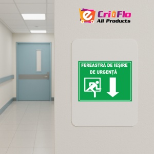 Indicator Pentru fereastra de iesire de urgenta sageata in jos, Sticker autocolant - Img 4