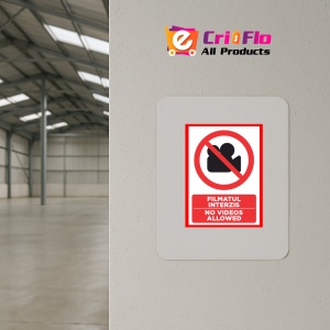 Indicator Pentru filmatul interzis no videos allowed, Sticker autocolant - Img 3