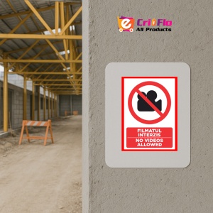 Indicator Pentru filmatul interzis no videos allowed, Sticker autocolant - Img 5