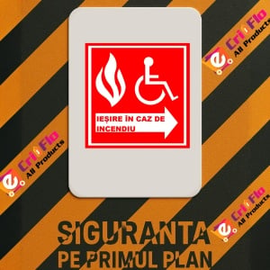 Indicator Pentru iesire in caz de incendiu, Sticker autocolant - Img 2