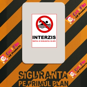 Indicator Pentru interzicerea inotului si scaldatul in apa, Sticker autocolant - Img 2