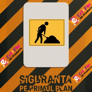 Indicator Pentru lucrari in trafic, Sticker autocolant - Img 2
