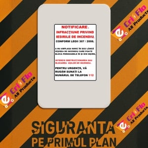 Indicator Pentru notificare infractiune privind iesirile de incendiu, Sticker autocolant - Img 2