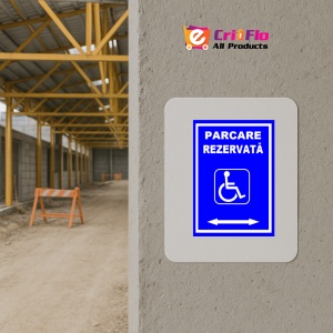 Indicator Pentru parcare rezervata persoane cu handicap cu sageata stanga si dreapta, Sticker autocolant - Img 5