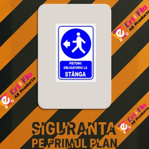 Indicator Pentru pietonii obligatoriu in stanga, Sticker autocolant - Img 2