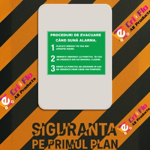 Indicator Pentru proceduri de evacuare, Sticker autocolant - Img 2