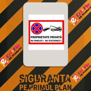 Indicator Pentru proprietate privata nu parcati nu stationati, Sticker autocolant - Img 2