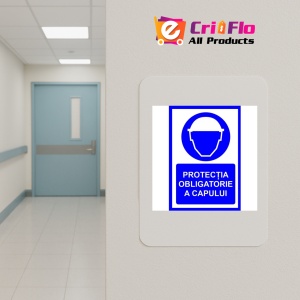 Indicator Pentru protectia obligatorie a capului, Sticker autocolant - Img 4