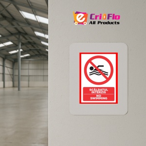 Indicator Pentru scaldatul interzis no swimming, Sticker autocolant - Img 3