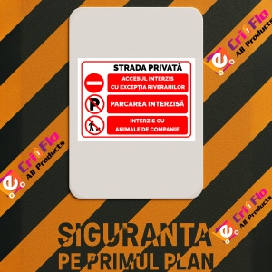 Indicator Pentru strada privata parcare interzisa, Sticker autocolant - Img 2