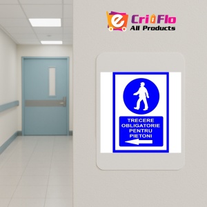 Indicator Pentru trecere obligatorie pentru pietoni in stanga, Sticker autocolant - Img 4