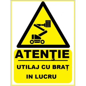 Indicator Pentru utilaj cu brat, Sticker autocolant