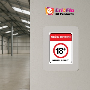 Indicator Pentru zona cu restrictie 18 plus numai adulti, Sticker autocolant - Img 3