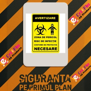Indicator Pentru zona de pericol risc de infectie, Sticker autocolant - Img 2